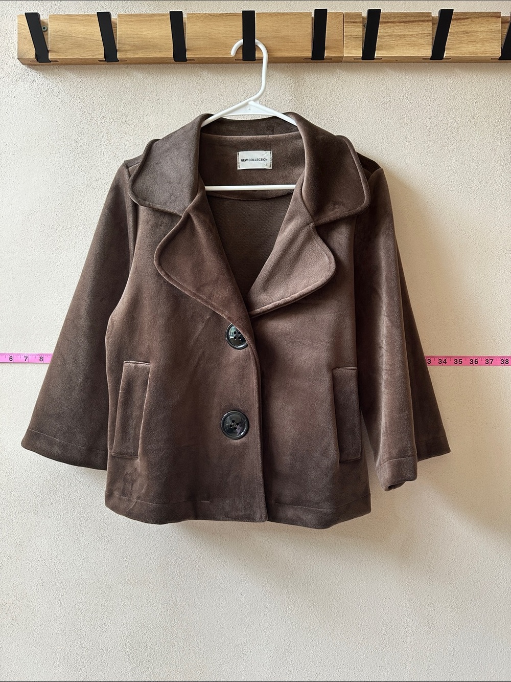 Made in Italy Women's Brown Suede Peacoat Jacket